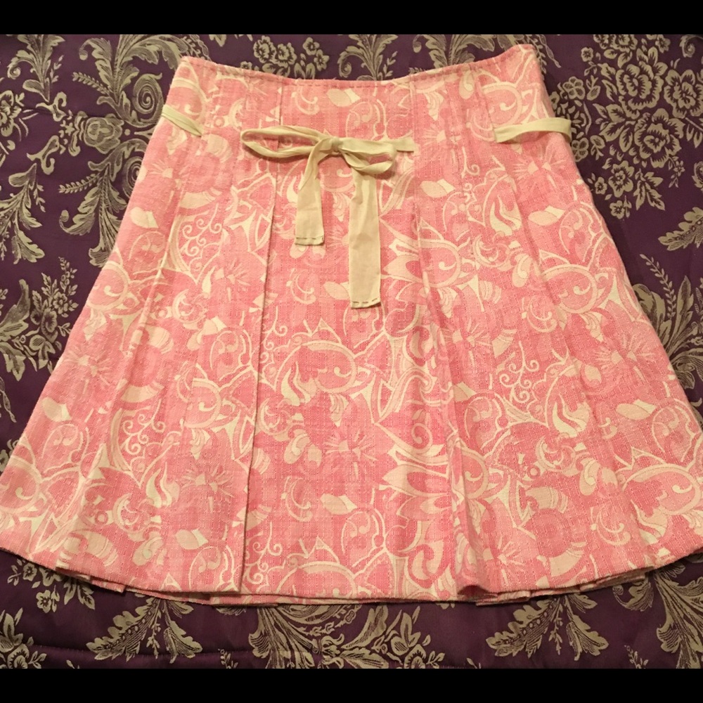 Eli Tahari skirt size 8 pink and cream